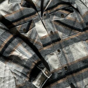 Women's Plaid Jacket - Gray